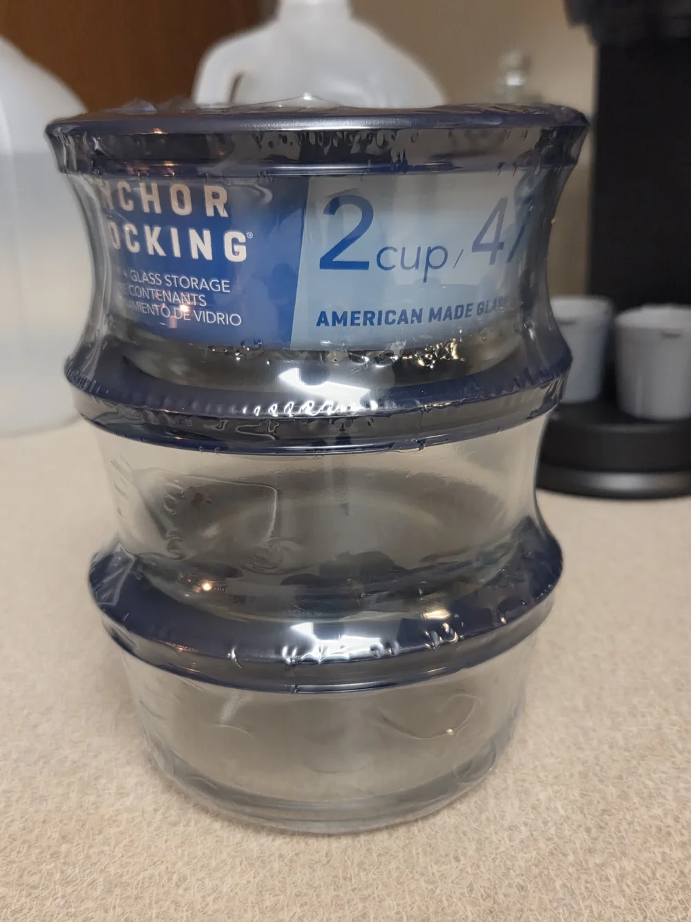 Anchor Hocking Glass Food Storage Containers with Lids, 2 Cup Round, Set of 3